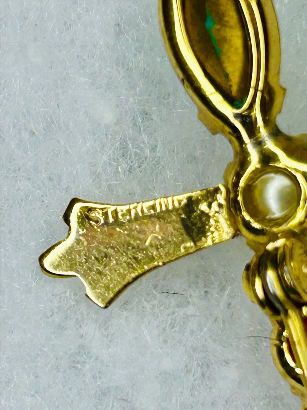 Vintage Sterling Vermeil Rhinestone Sword Brooch (c. 1955–1965)